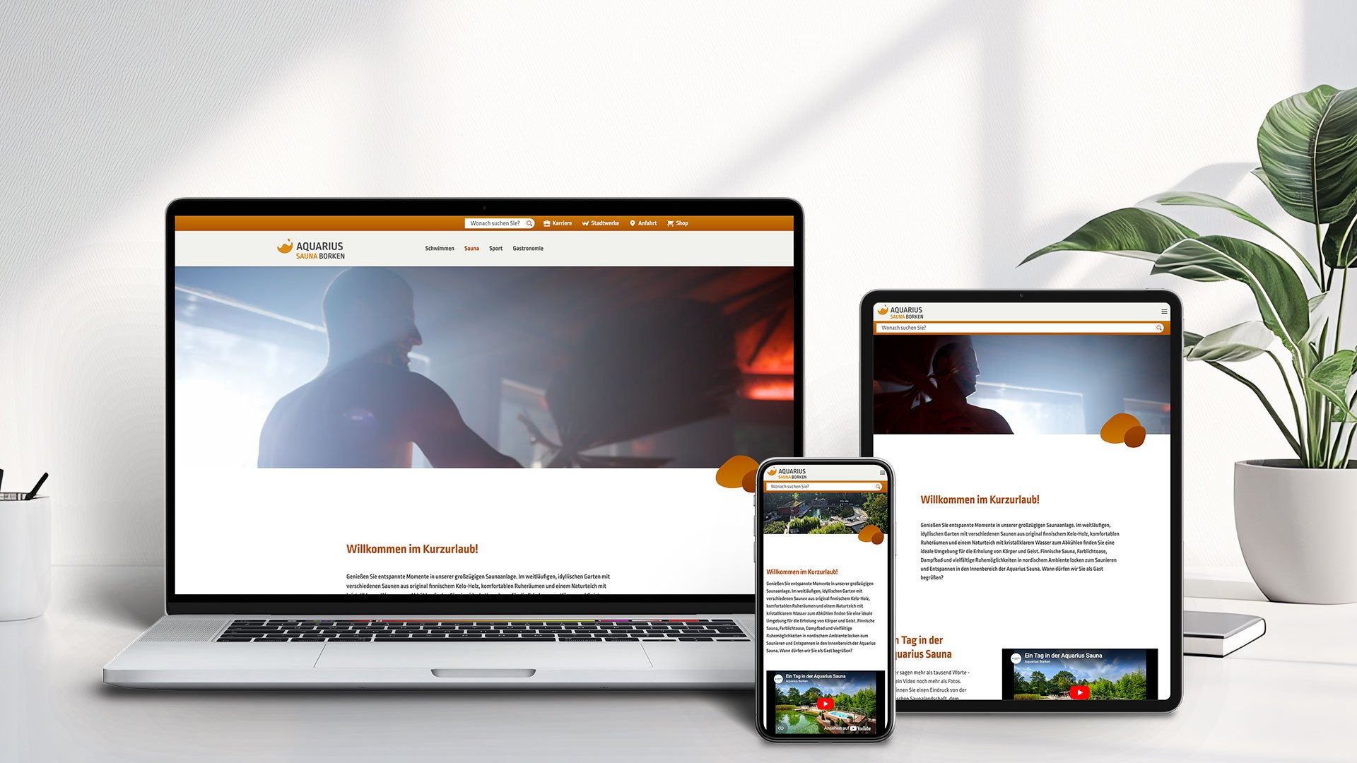 Responsive Design des Aquarius Sauna Relaunches